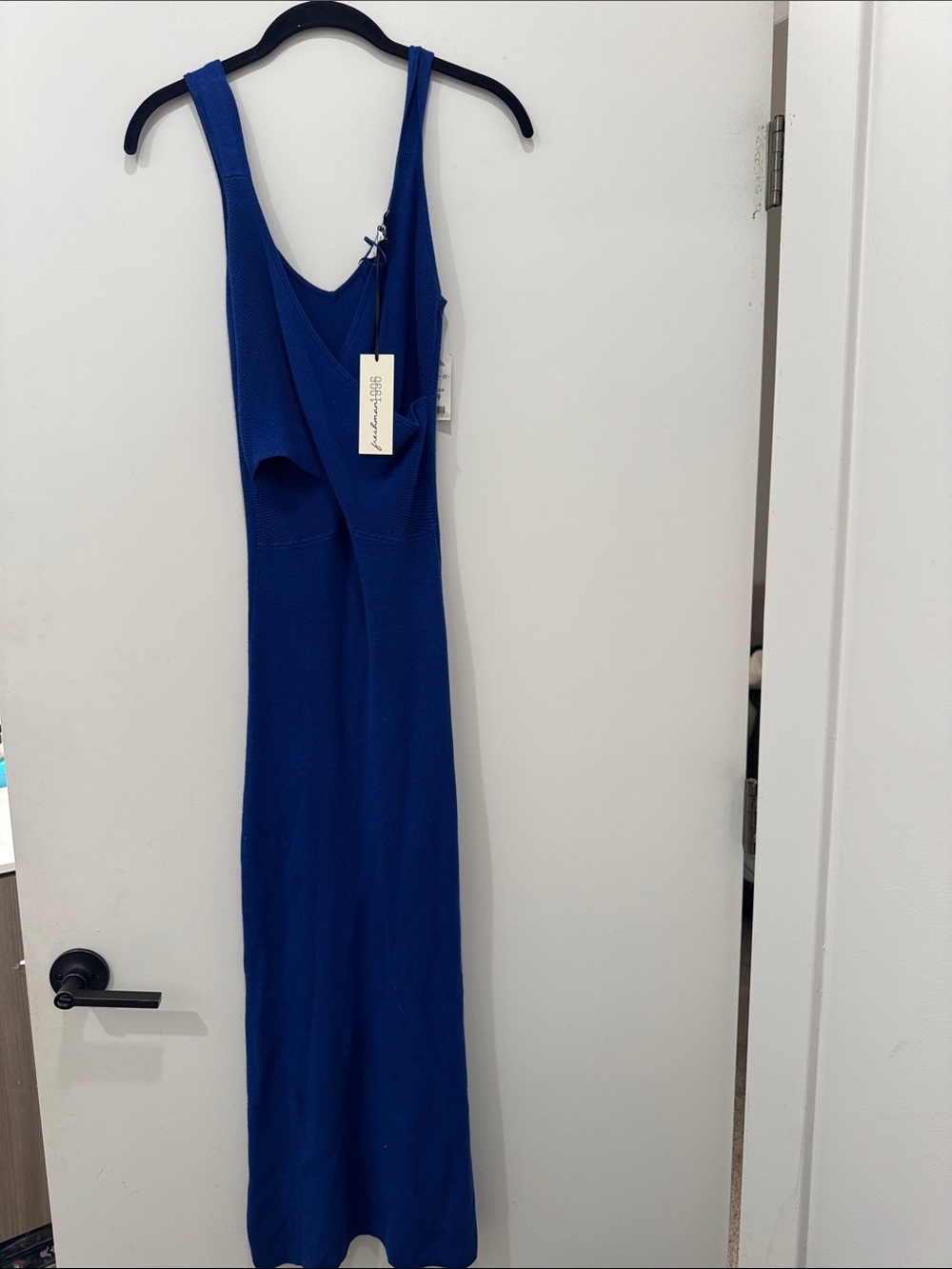 Criss cross top Royal Blue Maxi knit Dress